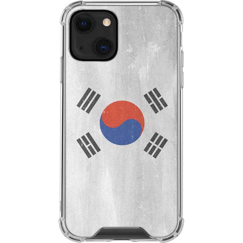 South Korean Flag Distressed iPhone 13 Mini Clear Case